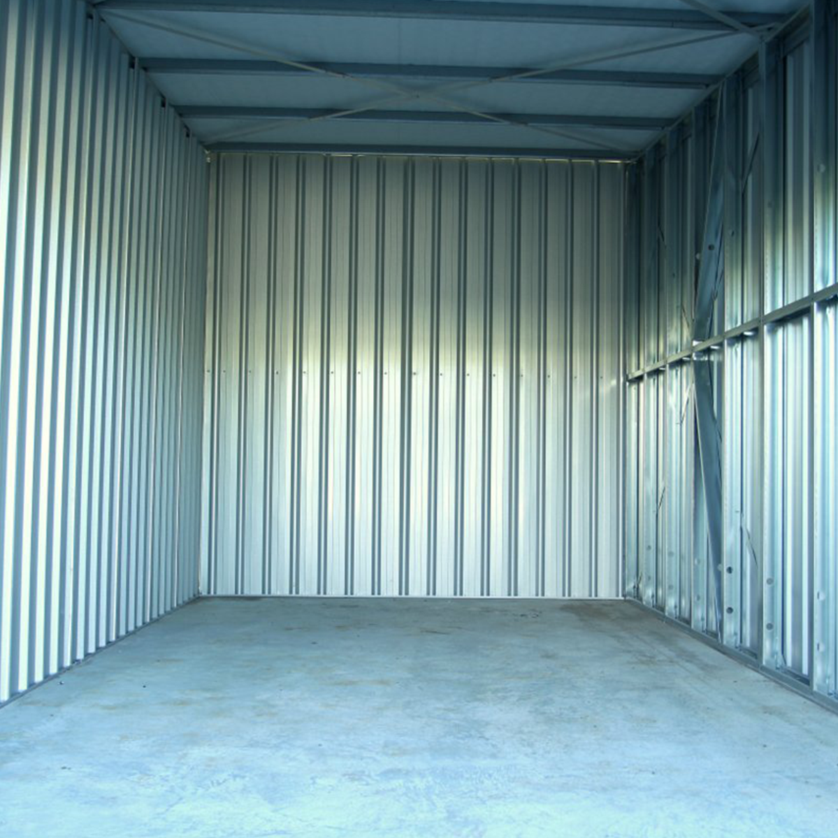 Inside storage shed